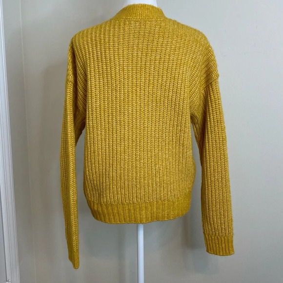 NWT U. S. Polo Assn Chunky Cozy Yellow Preppy Long Sleeve Cardigan Medium - Picture 7 of 15